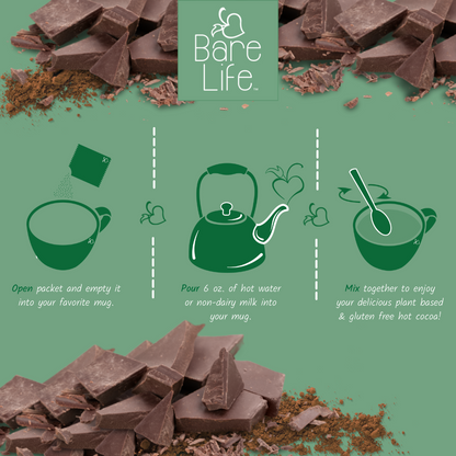 Instant Dairy Free Coconut Hot Cocoa Mix  | Single Serving 5 Pack |Gluten Free, Vegan and Organic