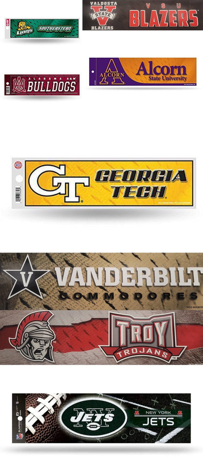 Rico NCAA Sports Car Auto Bumper Sticker, Choose Your Team