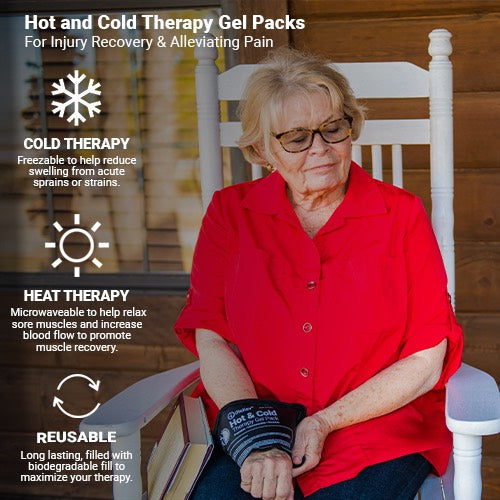 Premium Reusable Hot and Cold Therapy Gel Pack with Securement Straps