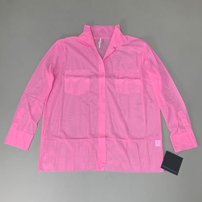 NORMA KAMALI Nk Shirt w/ Faux Pockets Sz M/38 Candy Pink ST1236MS963966