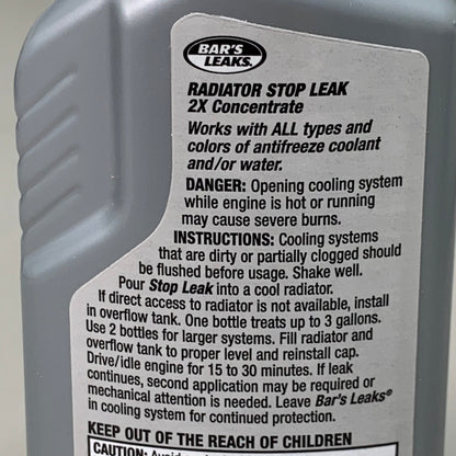 BAR'S LEAKS (6 PACK!) Radiator Stop Leak 2X Concentrate Sealer 6 fl oz Grey 1194