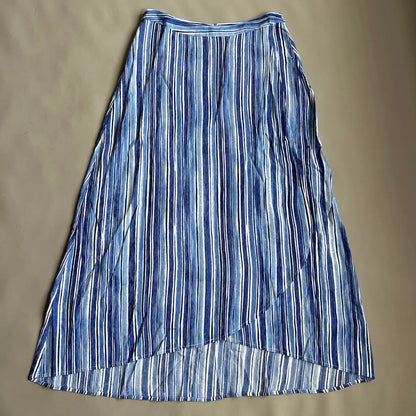 TOMMY BAHAMA Women's Divine Lines Maxi Skirt White Blue Boho Stripe Size 4 (New)