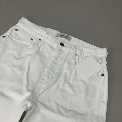 ETICA Tyler High Waist Straight Leg Ankle jeans Vintage White Size 25 EW180114A