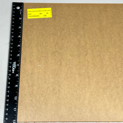 Clear Plexiglass Acrylic Plastic Piece 2PK! .354 X 12" X 12" Paper Masked FA-62358210