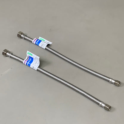 PLUMBSHOP (2 PACK)Faucet Connector Stainless Steel Braid 3/8"&1/2" FIP PLS1-16AF