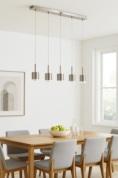 Trans Globe 5-Light Polished Chrome LED Island Pendant with Clear Glass