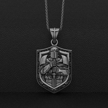 Mystic Vintage Christian Knight Crusader Pendant