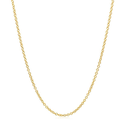 14k Yellow Gold Round Cable Link Chain (1.50 mm)
