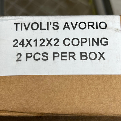 TIVOLI'S STONE (2 Pieces) Avorio  24" x12"x 2" Coping Porcelain Tile Bianco