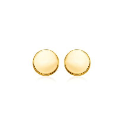 14k Yellow Gold Polished Round Post Earrings