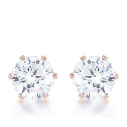 Reign 3.4ct CZ Stainless Steel Stud Earrings