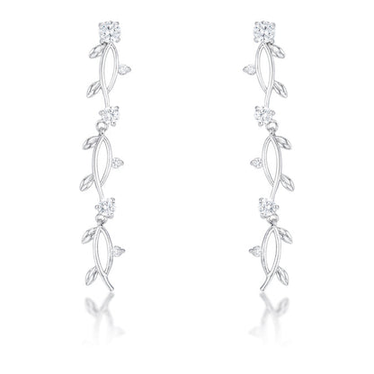 1.1Ct Vine Design Plated Earrings