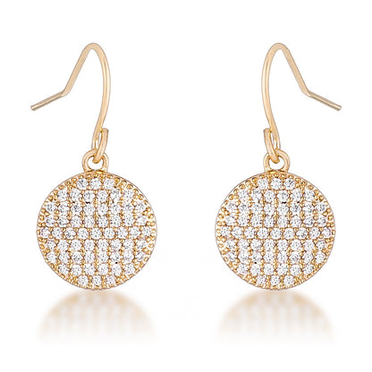 .6 Ct Elegant CZ Plated Disk Earrings