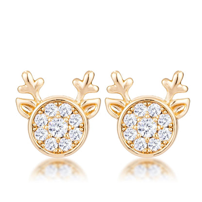 CZ Reindeer Earrings