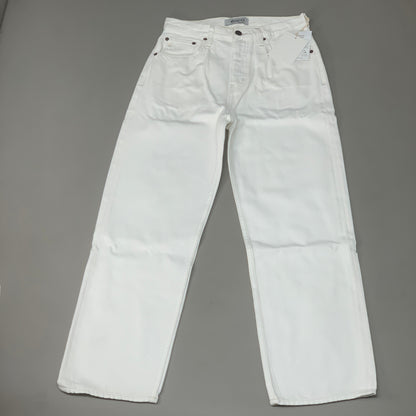 ETICA Tyler High Waist Straight Leg Ankle jeans Vintage White Size 25 EW180114A