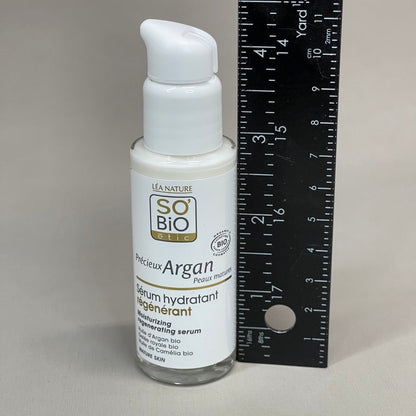 SO BIO etic Precious Argan Moisturizing Regenerating Face Serum Organic Anti-Aging & Firming for Dry Skin & Deep Hydration 1 fl oz (New)