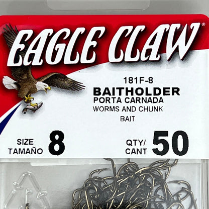 EAGLE CLAW (2 PACK) Down eye 2-Slice Offset Hooks Bronze #8 50pc 181F-8