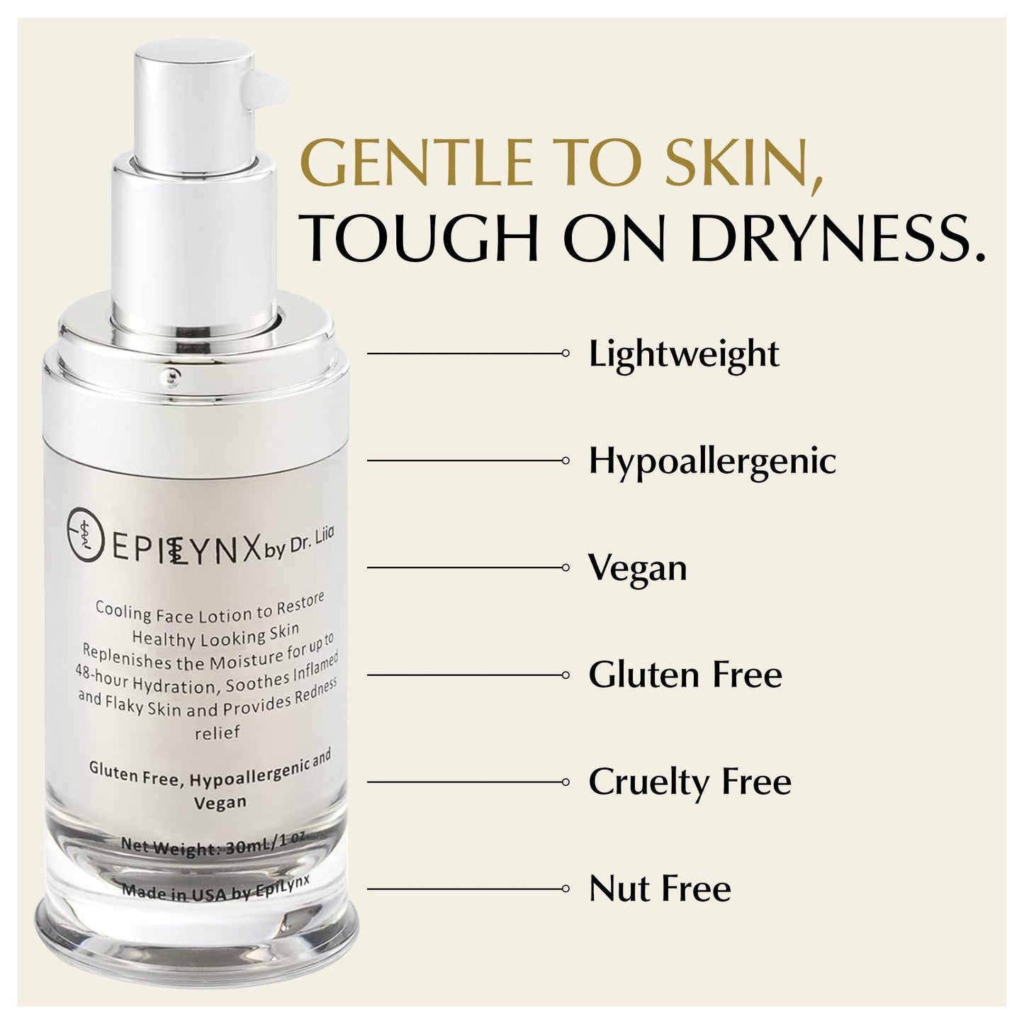 Lightweight Face Moisturizer for Sensitive & Dry Skin – Calming & Hydrating