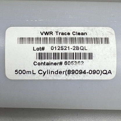 VWR (24 PACK) TraceClean 500mL Cylinder Bottles 89094-090