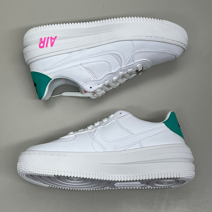 NIKE Air Force 1 PLT.AF.ORM Tapered Toe Sz Women's 7.5 White/Pink/Blue FN7180-100