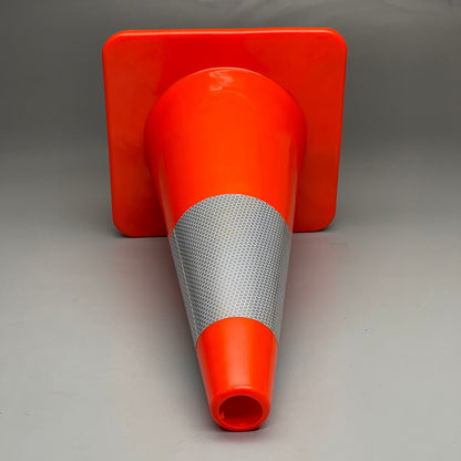 IMPERIAL SUPPLIES (4 PACK) 18” Traffic Cones w/ Reflective Stripe Orange