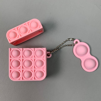BEST WHOLESALE 2-PACK! Wireless Headphone Bubble Popping Case 2.5" x 2" Baby Pink