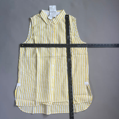 TOMMY BAHAMA Women's Cabana Stripe Shirt Sleeveless Island Sun Yellow Size M (New)