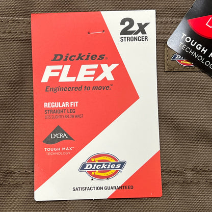 DICKIES Flex Regular Fit Double Knee Pant Men's Sz 40X32 Stonewashed Mushroom