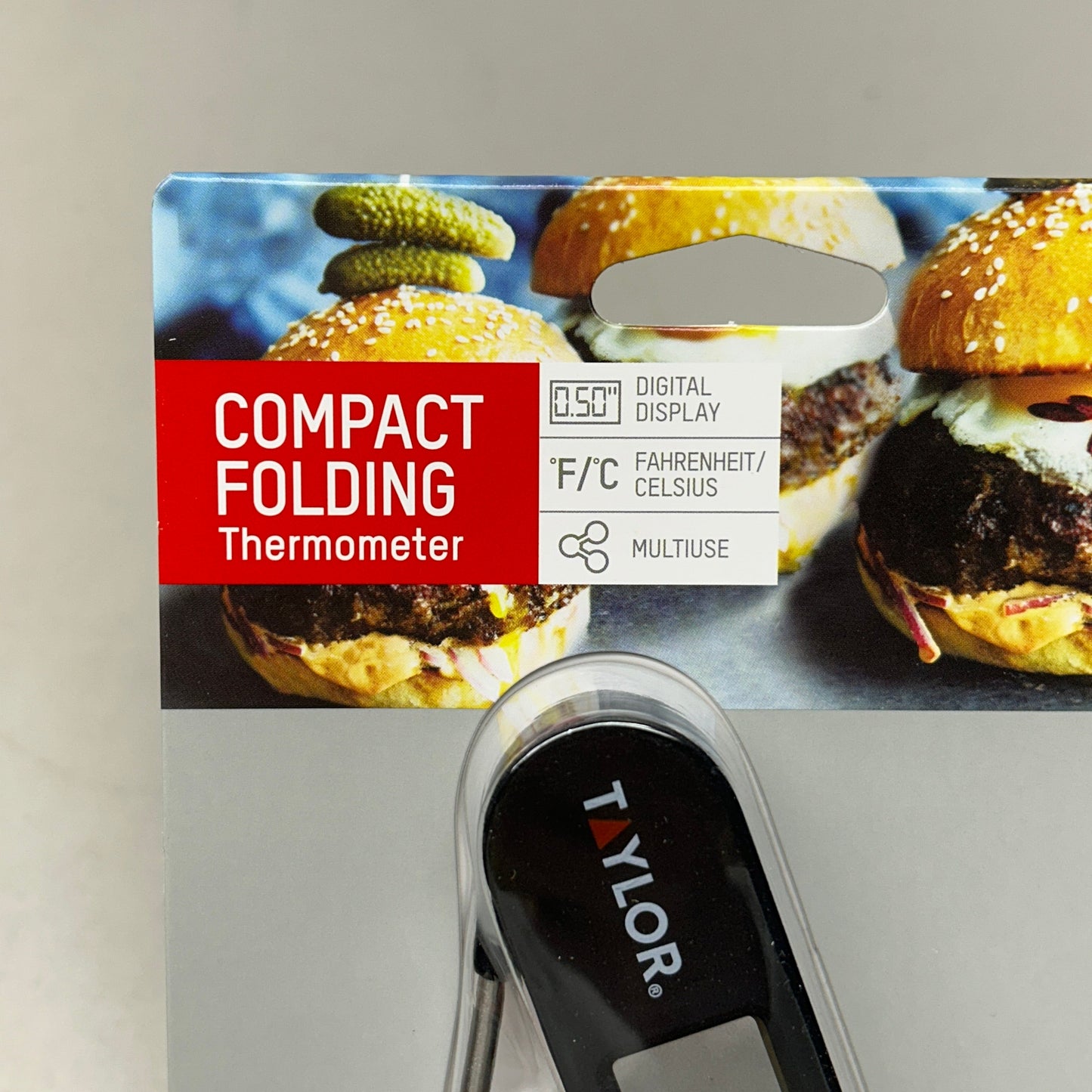 TAYLOR Compact Folding Thermometer Fahrenheit/Celsius Black (New)