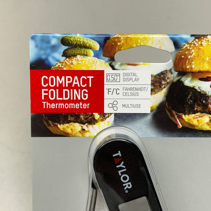 TAYLOR Compact Folding Thermometer Fahrenheit/Celsius Black (New)
