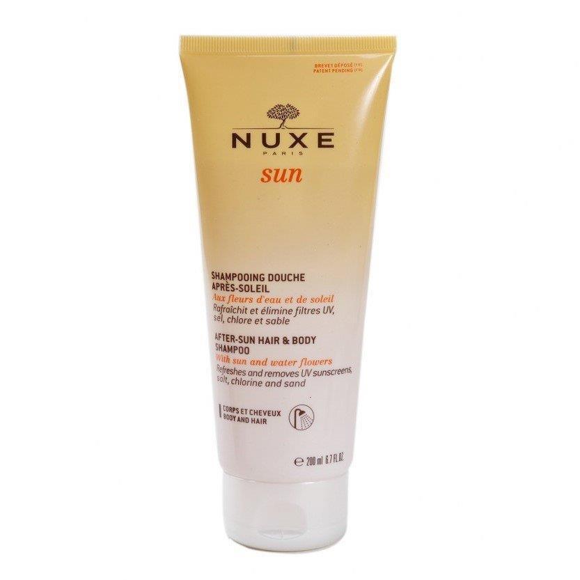 Nuxe After Sun Shampoo 200ml - Sulfate-Free, Paraben-Free Gentle Hair and Body Cleanser for Sensitive Skin