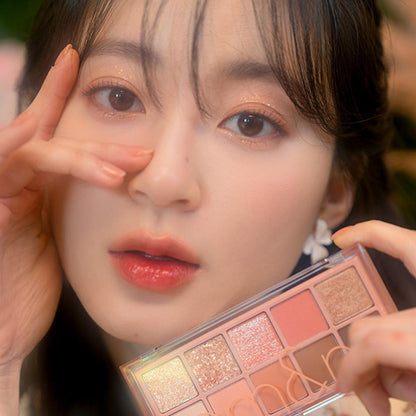 rom&nd Better Than Palette Eyeshadow Palette 08 Peach Dalhia Garden - Versatile Makeup Eyeshadow Palette with 10 Color Combinations