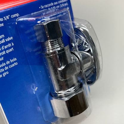 PLUMB PAK 6-PACK! Quarter Turn Straight Ball Valve 1/2" x 3/8" Silver PP63PCLF