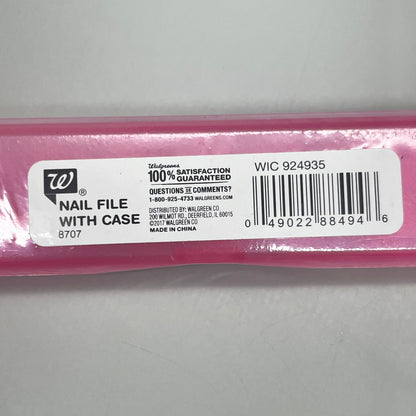 WALGREENS (6 PACK!) Nail File With Case 7 1/2" Pink Mountains WIC 924935