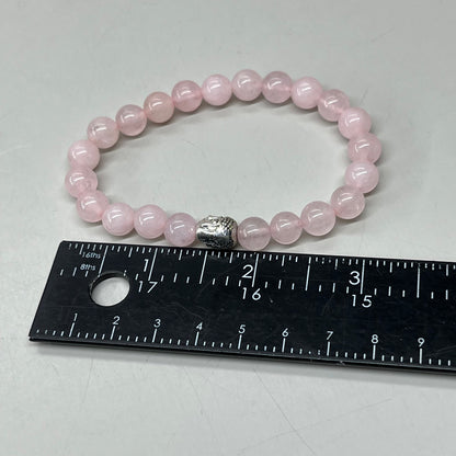BEST WHOLESALE (12 PACK) Beaded Rose Quartz Crystal Bracelets 3" Silver Head New