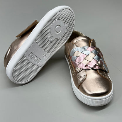 OLD SOLES Igster Sneakers Kid's Leather Shoe Sz 26 US 9.5 Copper/Silver/Pink Frost #6132