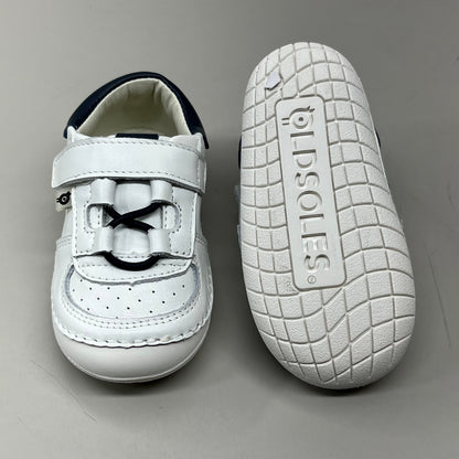 OLD SOLES Baby Rebel Pave Leather Shoe Sz 21 US 5 Snow/Navy #4090