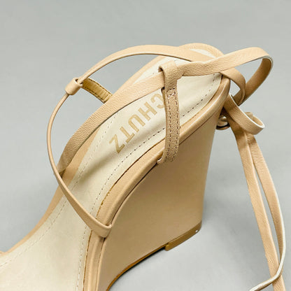 SCHUTZ Deonne Casual Deluxe Nappa Leather Sandal True Beige Sz 8.5 S013810172 (New)