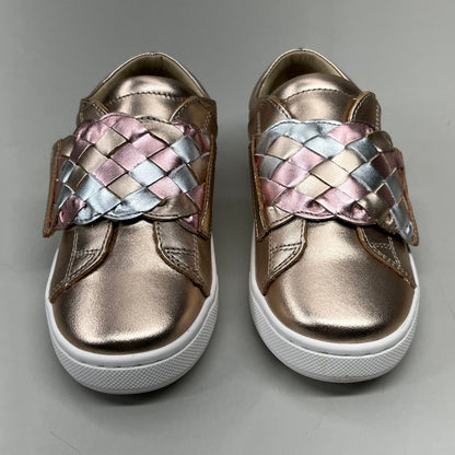 OLD SOLES Igster Sneakers Kid's Leather Shoe Sz 26 US 9.5 Copper/Silver/Pink Frost #6132