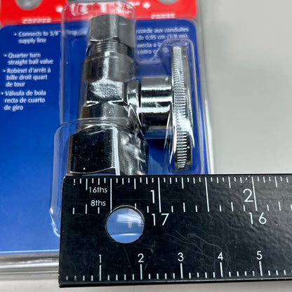 PLUMB PAK 6-PACK! Quarter Turn Straight Ball Valve 1/2" x 3/8" Silver PP63PCLF