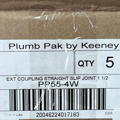 PLUMB PAK 5-PACK! Ext Straight Coupling Slip Joint 1 1/2" White PP55-4W