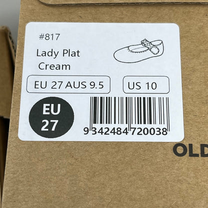 OLD SOLES Lady Plat Braided Strap Leather Shoe Kid’s Sz 27 US 10 Cream #817