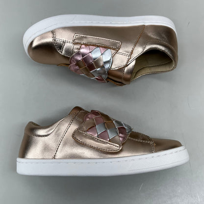 OLD SOLES Igster Sneakers Kid's Leather Shoe Sz 26 US 9.5 Copper/Silver/Pink Frost #6132