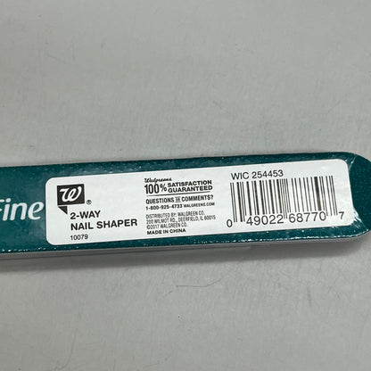 WALGREENS (6 PACK!) 2-Way Nail Shaper File Medium to Medium Fine 7" WIC 254453