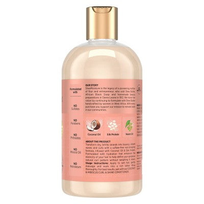 SheaMoisture Coconut and Hibiscus Curl and Shine Shampoo 13 fl oz - New