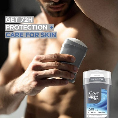 Dove Men+Care Solid Deodorant Stick Clean Comfort 3oz/2ct - New