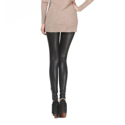 Women PU Leather Leggings – High-Waist Oversized Trendy Yoga Pants