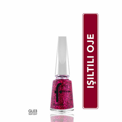 Flormar Glitter Semi-transparent Nail Polish - Semi-transparent Glitter Polish for Trendy Nail Art
