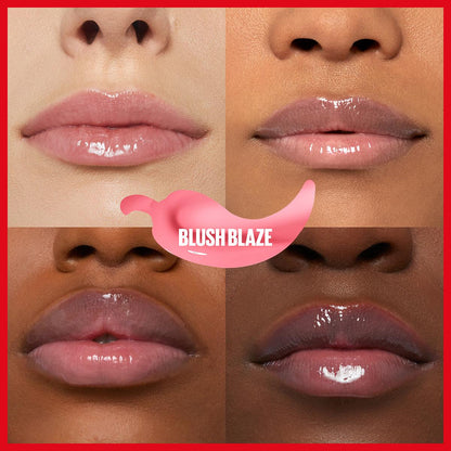 Maybelline New York Lifter Plump Lip Gloss - Blush Blaze, Non-Sticky, Long-Lasting Lip Care
