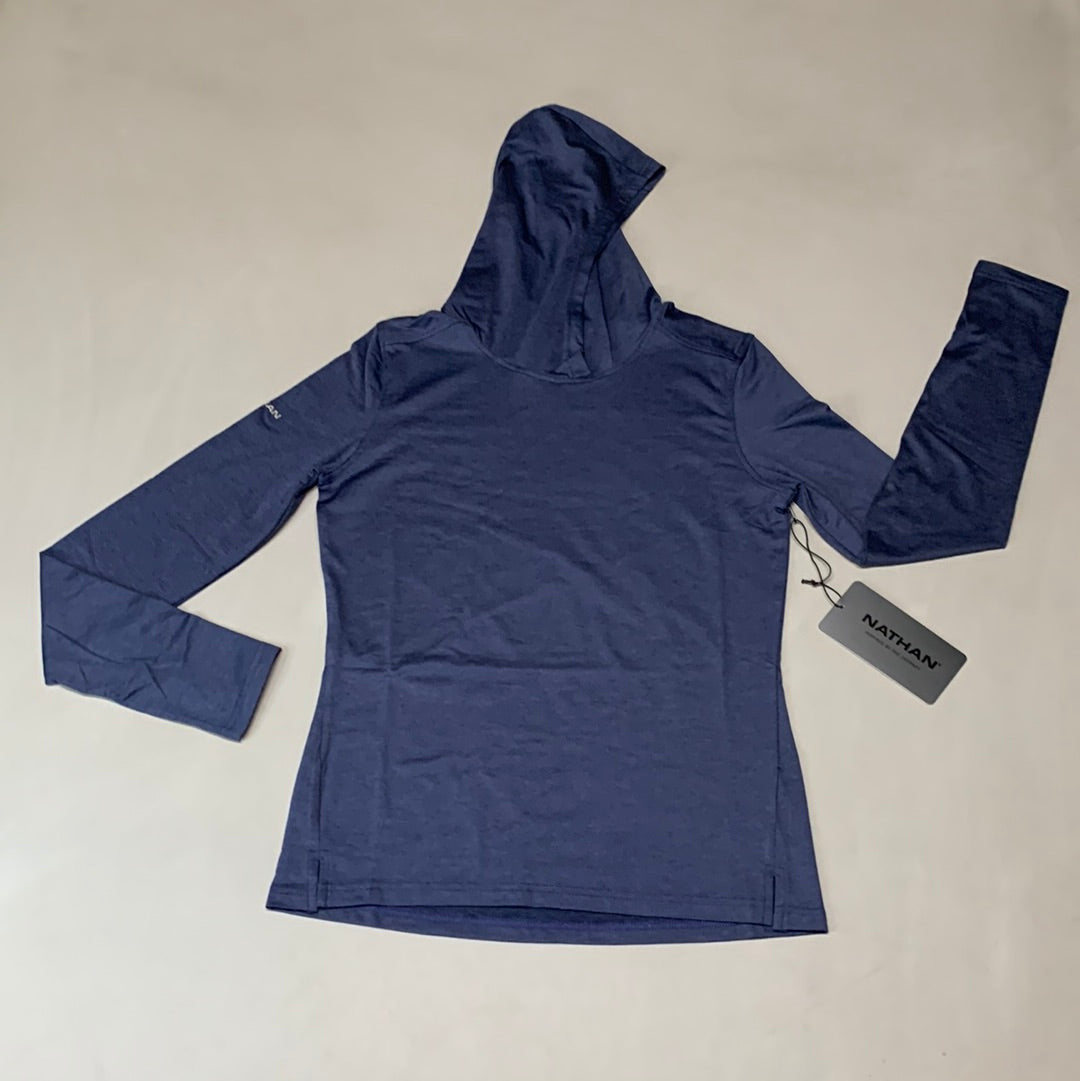 NATHAN 365 Hooded Long Sleeve Shirt Women's Sz L Peacoat NS50080-60135-L (New)
